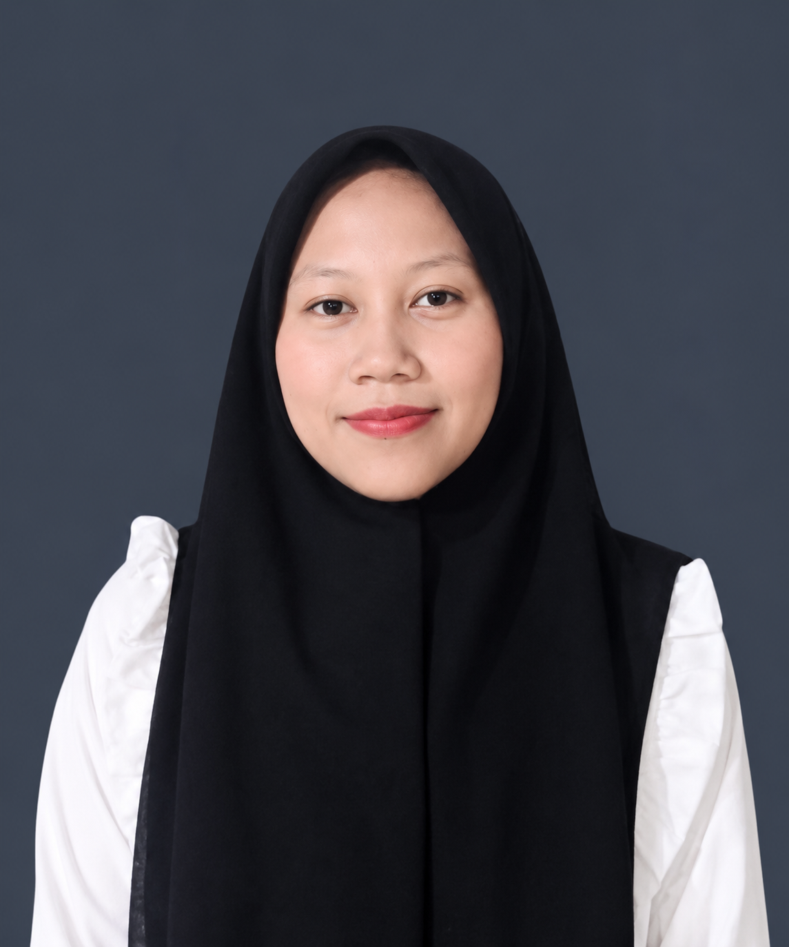 professional hijab portrait against gray background