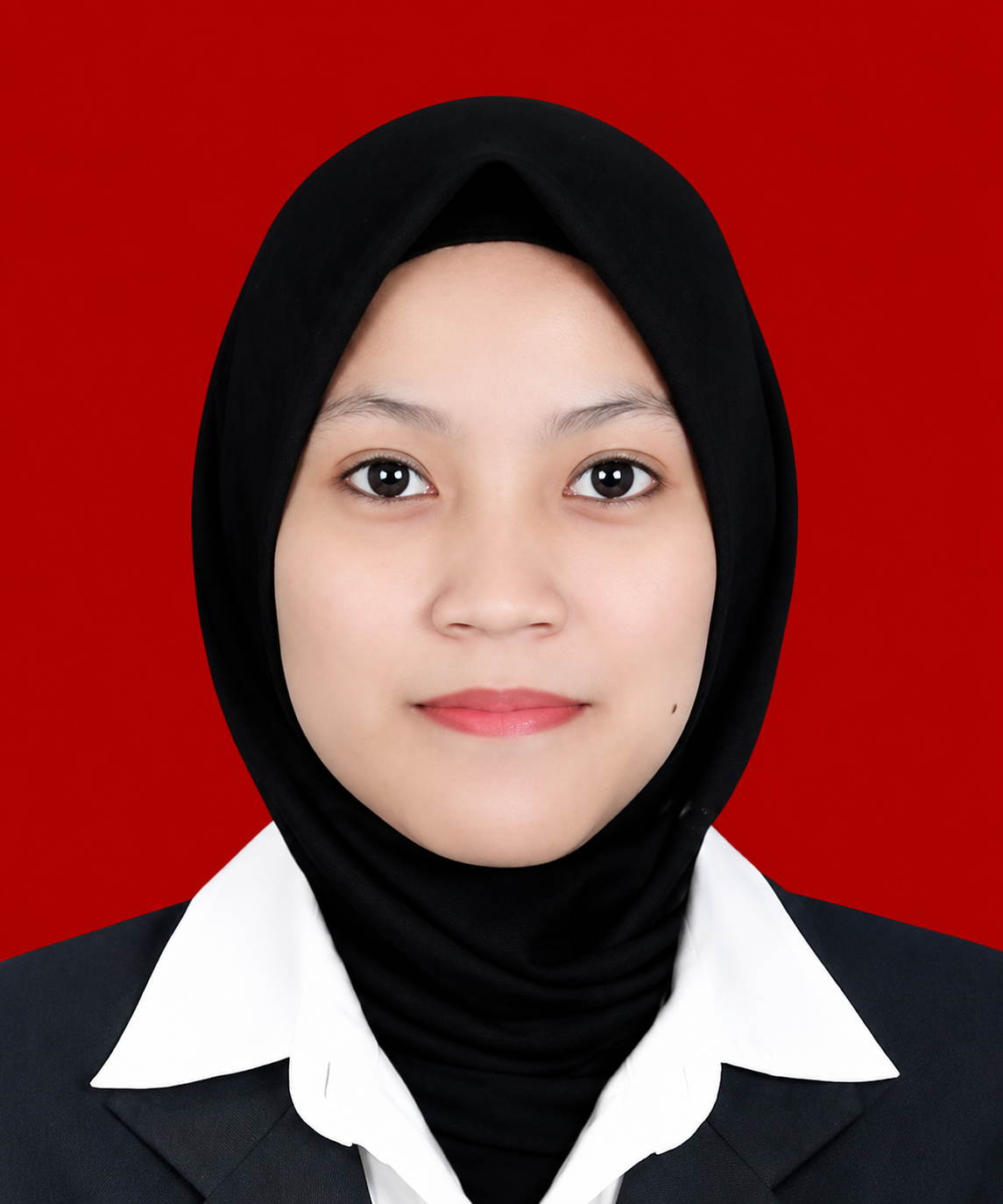 professional red background hijab portrait